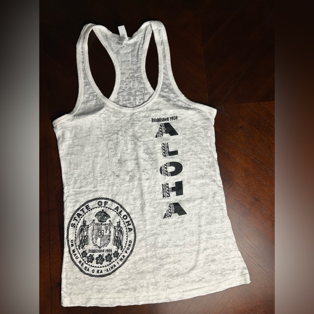 Next Level Apparel White Aloha Tank Top